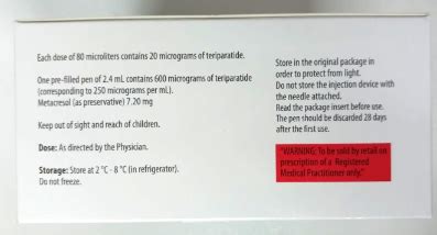 Terifrac Solo 600mcg Injection Pack of 3 - 3-Dose PTH for Osteoporosis ...