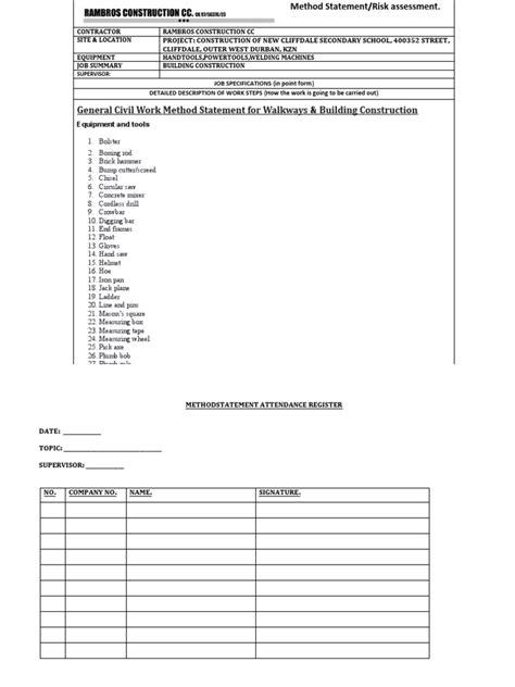 Image result for Method Statement Training