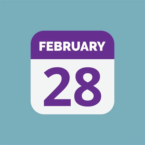February 28 Calendar Date Icon 23393290 Vector Art at Vecteezy