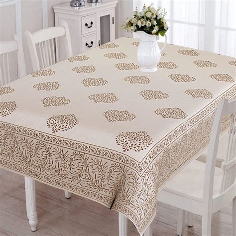Buy AIRWILL 100% Cotton Checkered Pattern 8 Seater Rectangle Table ...