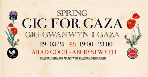 Spring GIG FOR GAZA , AradGoch, Aberystwyth, 29 March 2025 | AllEvents