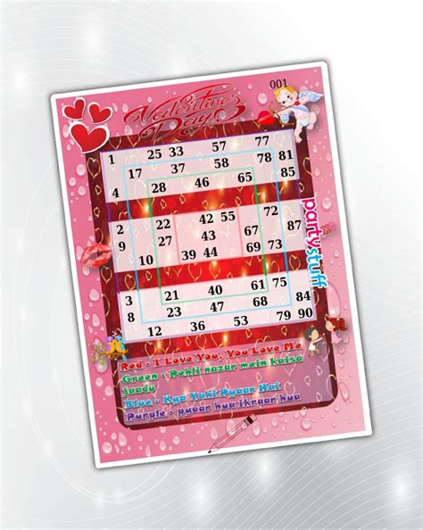 PartyStuff Valentine Theme Tambola Housie Tickets - Valentine Day ...