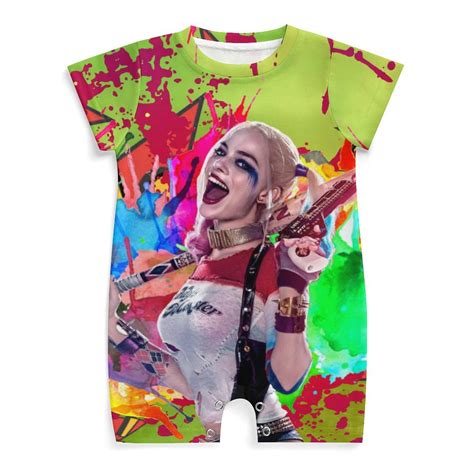 Harley Quinn Baby Boy Girl Short Sleeve Romper Clothing Set Print ...