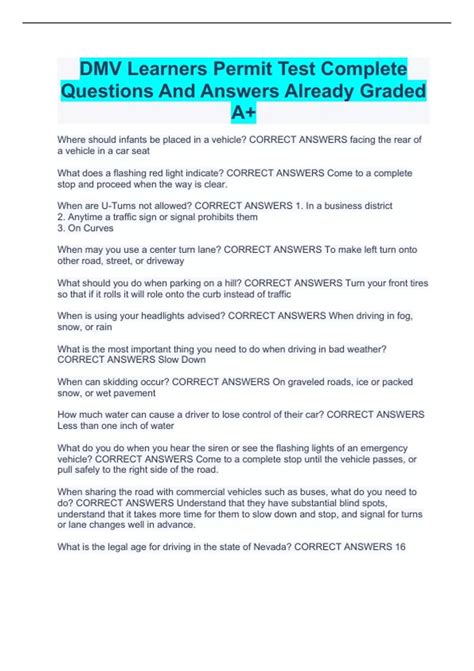 DMV Permit Questions 的图像结果