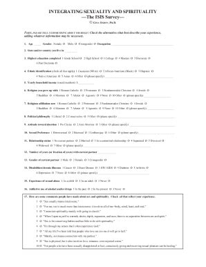 Fillable Online Isis Wheel of Sexual Experience Form - Fill Out and ...
