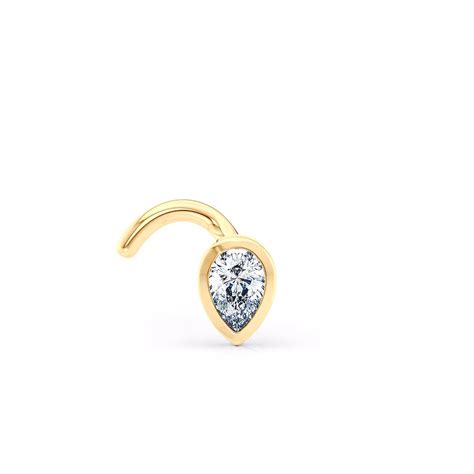 Lila Moon 14k Gold Cubic Zirconia Pear Curved Nose Ring