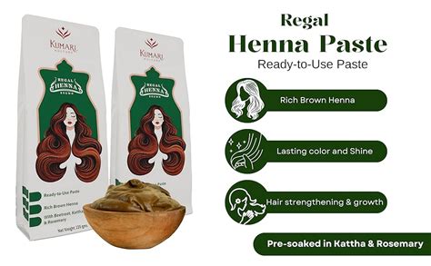 Buy KUMARI KULTURE Natural Ready To Apply Henna Paste, Pre-Soaked in ...