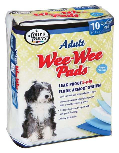 Wee-Wee Pads Dogs Heavy Duty Leak Proof Liner Protects Floor Carpets ...