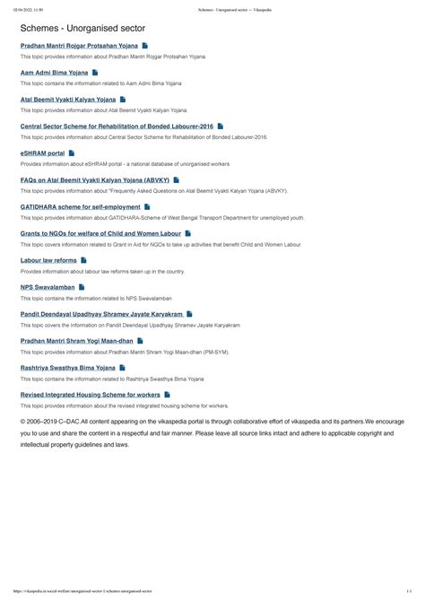 Schemes - Unorganised sector — Vikaspedia - 02/06/2022, 11:50 Schemes ...