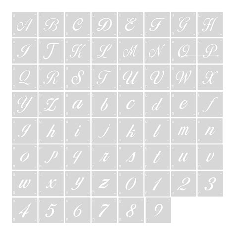 Buy AIEX 62 Pieces Alphabet Calligraphy Stencils, 2.5 cm Farmhouse ...