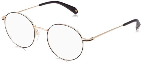 Buy Polaroid Unisex Lightweight Round Metal Optical Frame, Black Gold ...