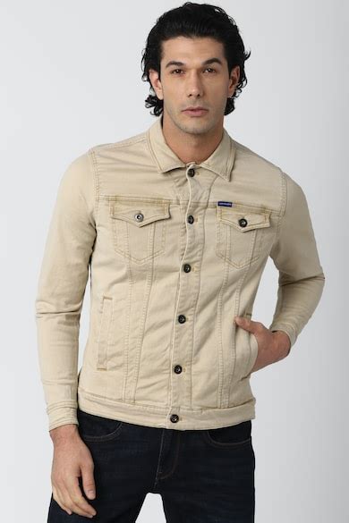 Buy Men Khaki Solid Casual Jacket Online - 711844 | Van Heusen