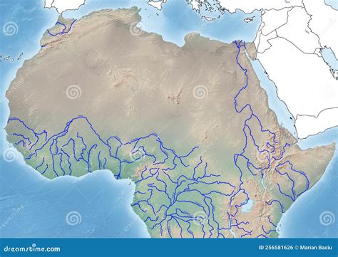 Illustration Continent Of South Africa Oceans And Seas Royalty-Free ...