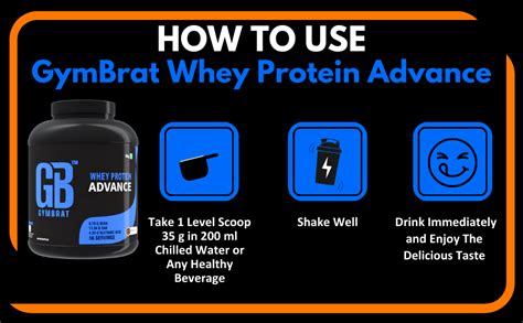 GymBrat Whey Protein Advance Powder for Adults, Helps in Muscle Gain ...