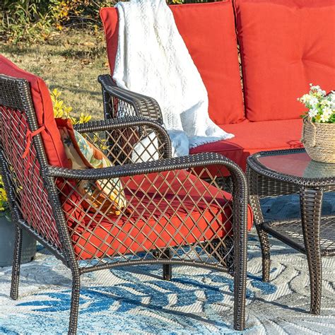 Buy SUNSHINE VALLEY Patio Conversation Set 6PCS,4xSingle Chairs and 1x ...