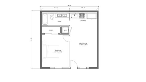 Modern Garage ADU 1 Bed 1 Bath (24'x24') 576 SF - Affordable Custom ...
