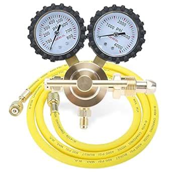 YaeTek Nitrogen Regulator 0-800 PSI Delivery Pressure Nitrogen Gauge ...