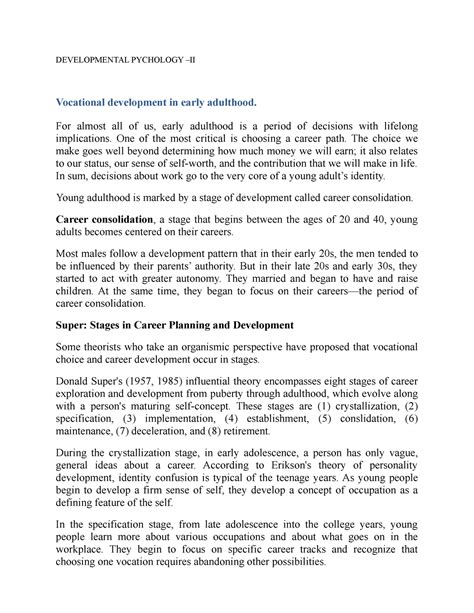 Developmental Pychology Module 3-2 - DEVELOPMENTAL PYCHOLOGY –II ...