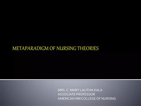 Metaparadigm of Nursing Theories | PPTX