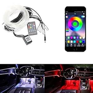RGB App LED Car Atmosphere Interior Ambient Light with Optic Fibre ...