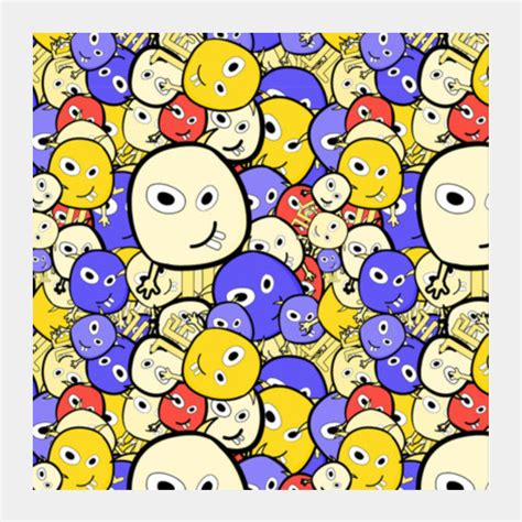 Doodle Cartoon Characters Square Art Prints PosterGully Specials