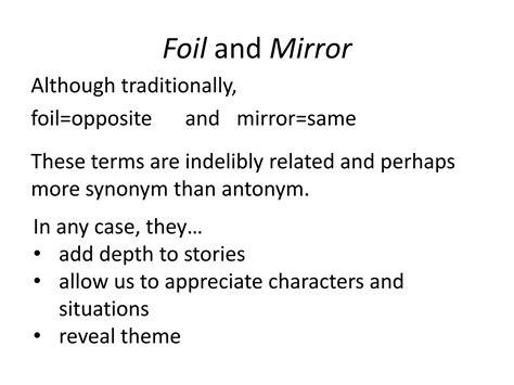 Literary foils and mirrors | PPTX