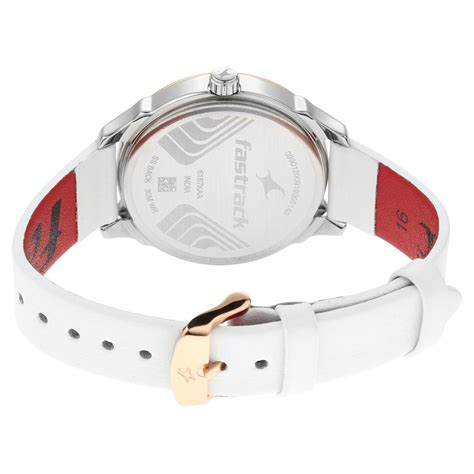 Buy Online Fastrack All Nighters Quartz Analog White Dial Leather Strap ...