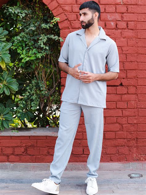 Buy Grey Oversized Popcorn Texture Co-ord Set online