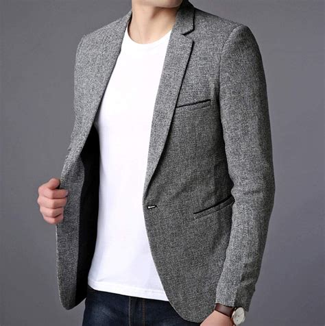 Mens Single Button Gray Blazer | Dress suits for men, Grey blazer, Gray ...