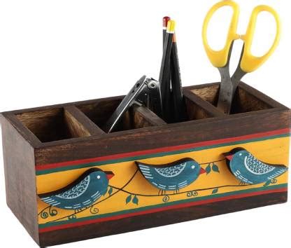 Flipkart.com | VarEesha 4 Compartments Engineered Wood Pen Holder - Pen ...