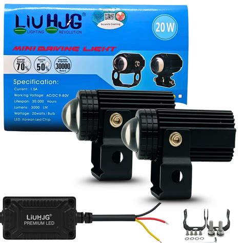 LIU HJG Mini LED Driving Fog Light 40W | Dual Color Yellow/White | 5 ...