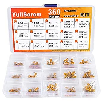 YullSorom 36 Values 360pcs Ceramic Capacitor Assortment Kit,Multilayer ...