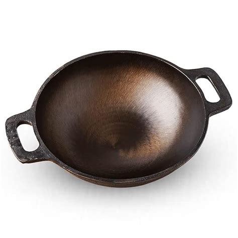 The Indus Valley Super Smooth Cast Iron Kadai | Medium, 25.4cm/10 inch ...