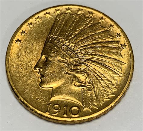 Sold Price: Gold 1910 D Indian Eagle Ten Dollar Coin - February 4, 0121 ...