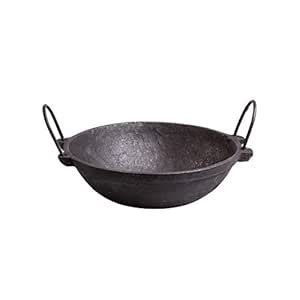 Pre-Seasoned Cast Iron Kadai/Kadhai for Cooking and deep Frying ...