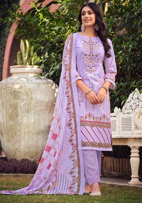 Shop the Latest Ziana Vol 2 Pure Mal Mal Cotton Dupatta Dress Material ...