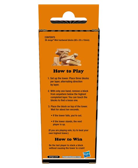 Hasbro Jenga Mini Stacking Tower Game - Beige – Kidsinfy.in