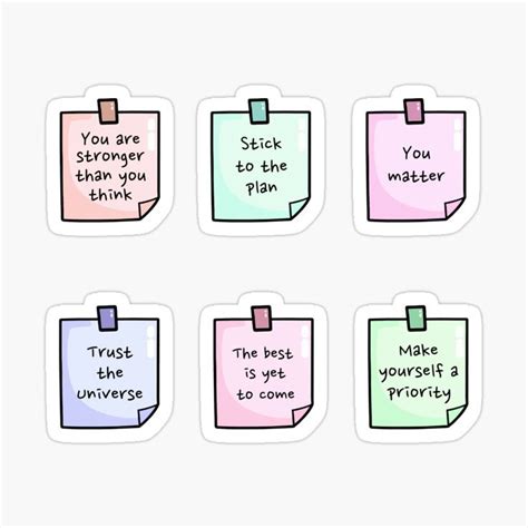 Motivational Sticky Notes Pack - Daily Reminder Quotes Stickers