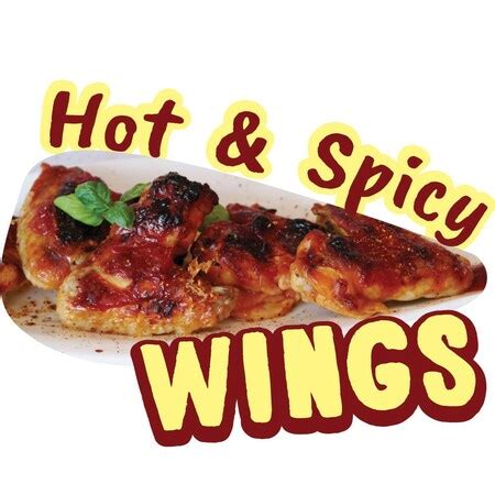 Signmission HOT & SPICY WINGS Concessionsign cart trailer stand sticker ...