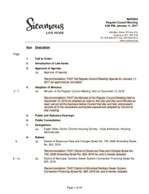 Fillable Online sicamous civicweb 446 Main Street, PO Box 219 ...