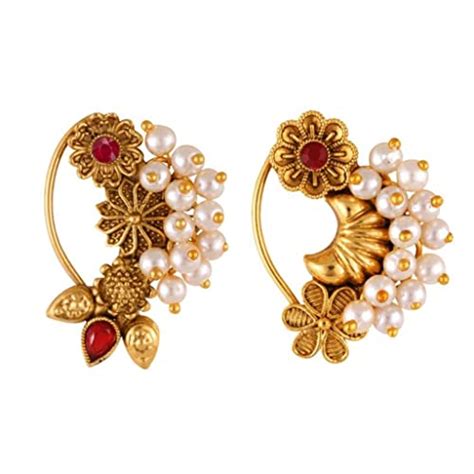 Buy Vighnaharta Gold Plated with Pearl Alloy and Artificial stone CZ ...