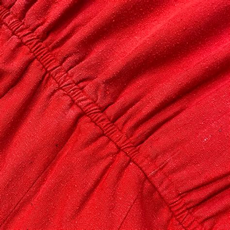 80s silk red long sleeves shirt dress | LEMON