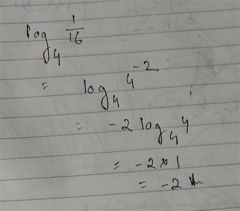 find the logarithm of 1/16 to the base 4 - Brainly.in
