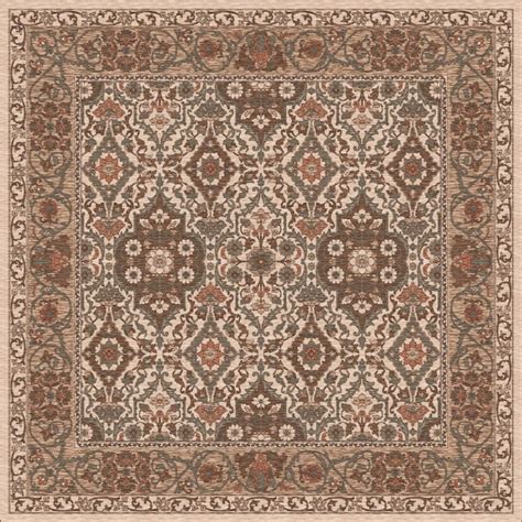 Milliken Sandakan 8 x 8 Multicolor Square Floral Area Rug at Lowes.com