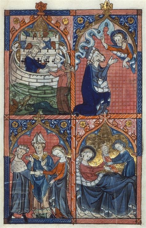 English Psalter C1303-16 Nnoah and His Ark Joachim and The Lord ...