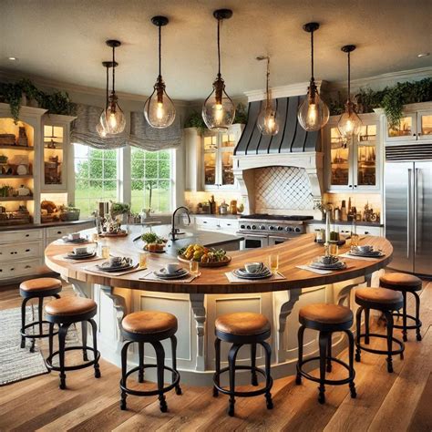 15 Stylish Kitchen Island Ideas with Seating in 2025 | Farmhouse ...