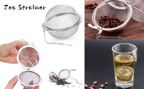 Tea Strainer Stainless Steel Tea Infuser Ball Strainer Tea Diffuser ...