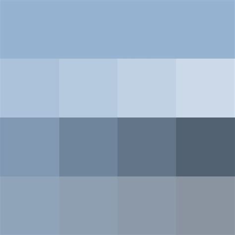 Pantone Powder Blue - Hue ( pure color ) with Tints (hue + white ...
