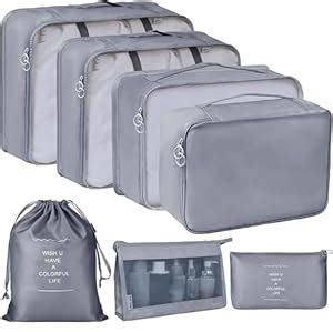 PETRICE 7 Pcs Travel Organizer Pouch Packing Cubes for Clothes Space ...