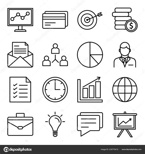 Business Icons Pack Isolated Symbols Collection Stock Vector by ©ware ...
